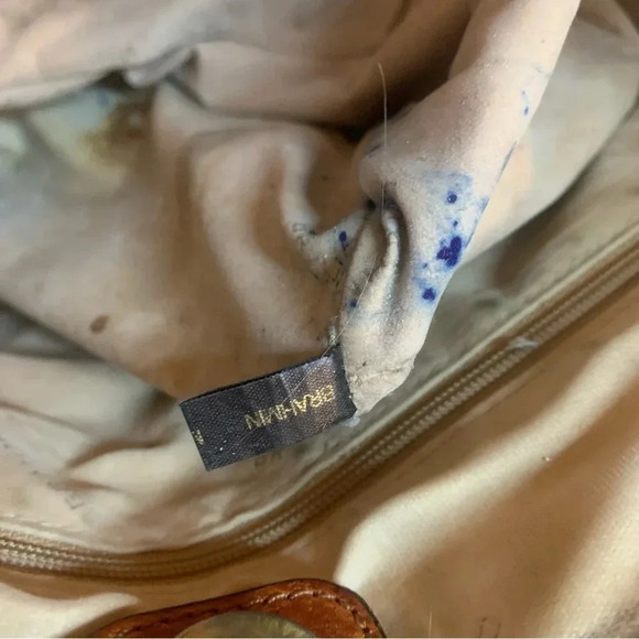 Brahmin Big Dots  Brown Tote Bag Leather - Picture 12 of 13